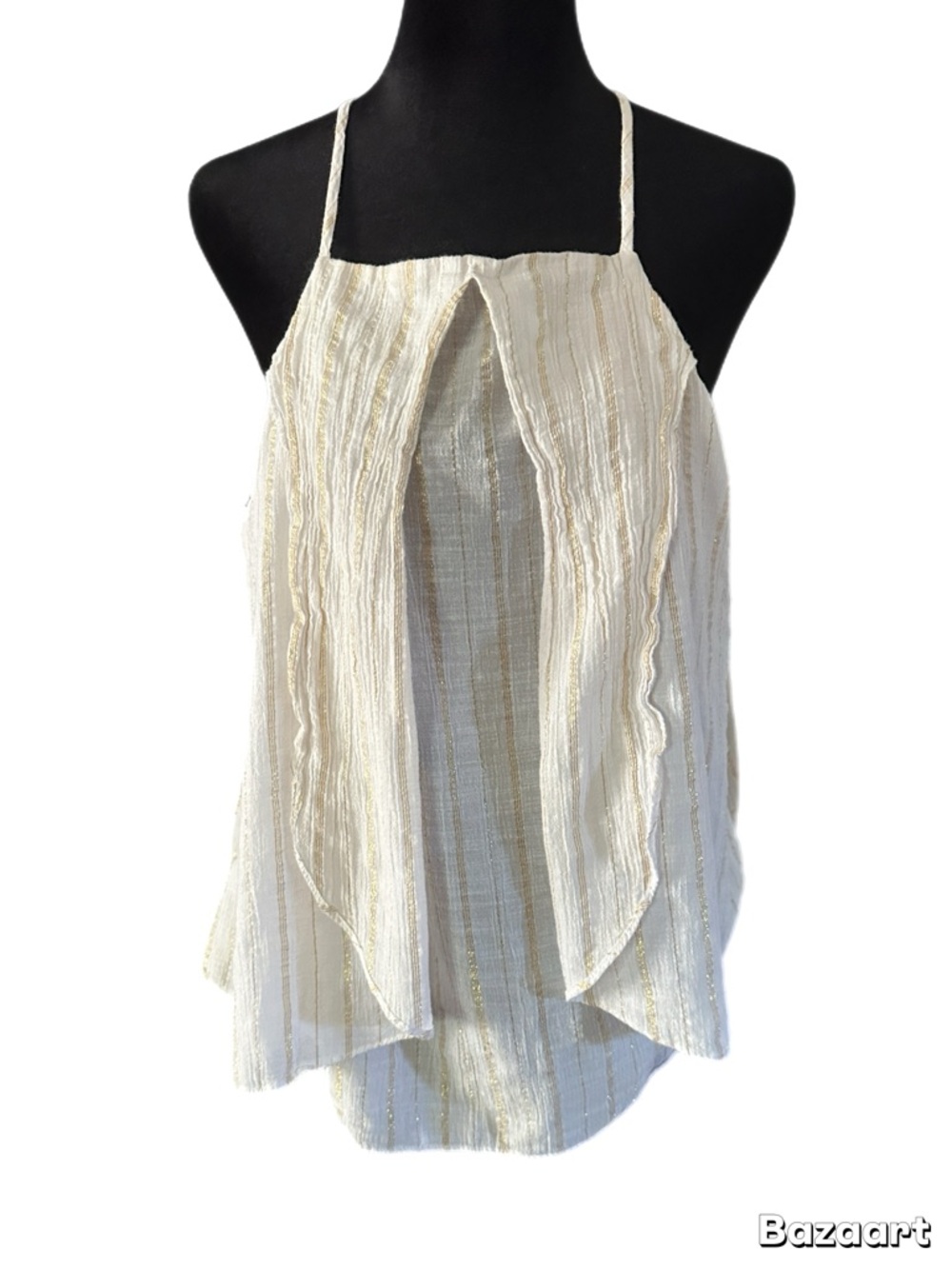 a.n.a Cream Striped Halter-Style Camisole